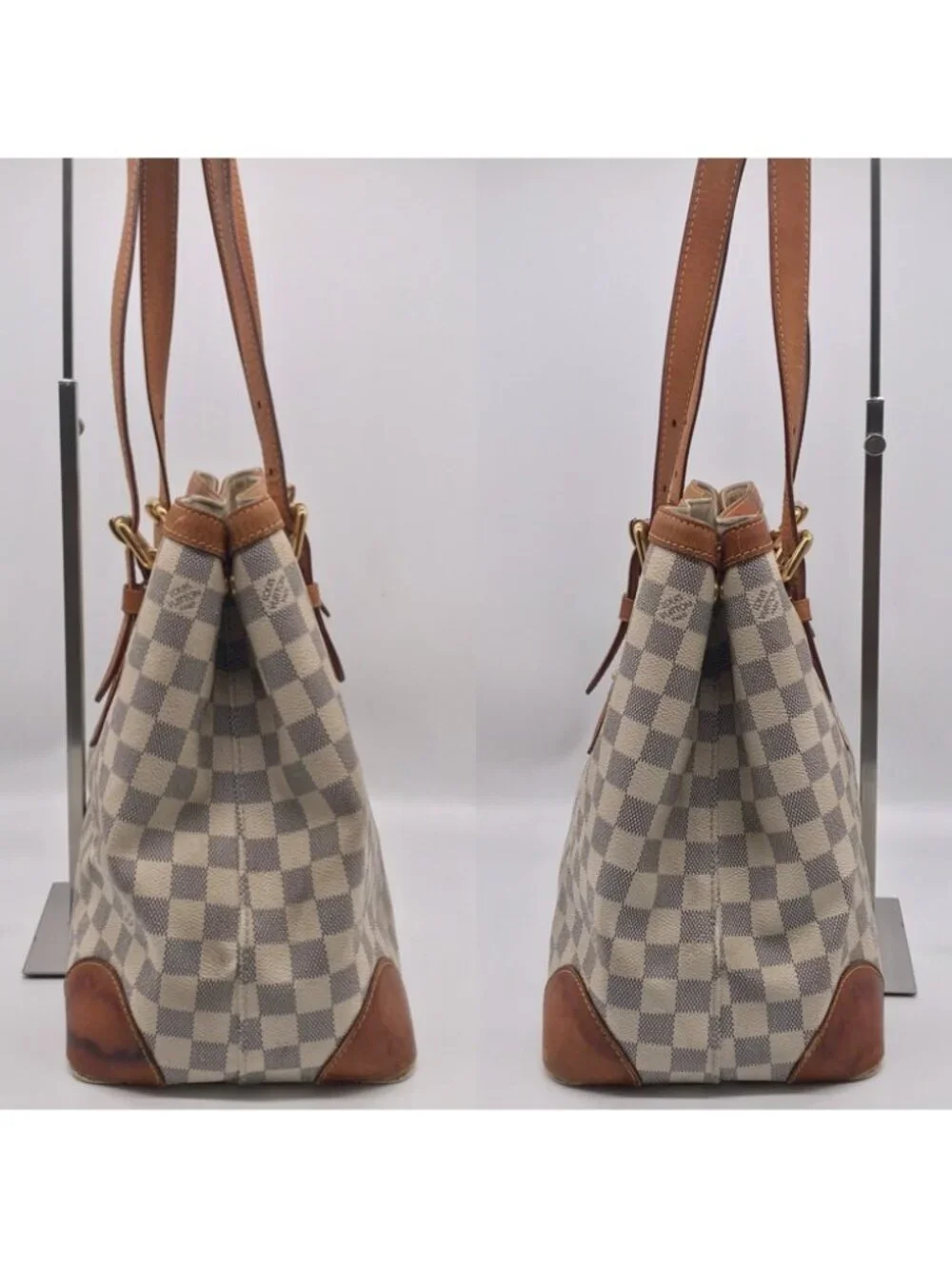 Louis Vuitton Damier Azur Hampstead MM Tote Shoulder Bag Price Negotiation